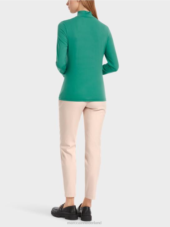 kleding glazuur 464J1237 shirt met lange mouwen en opstaande kraag Marc Cain