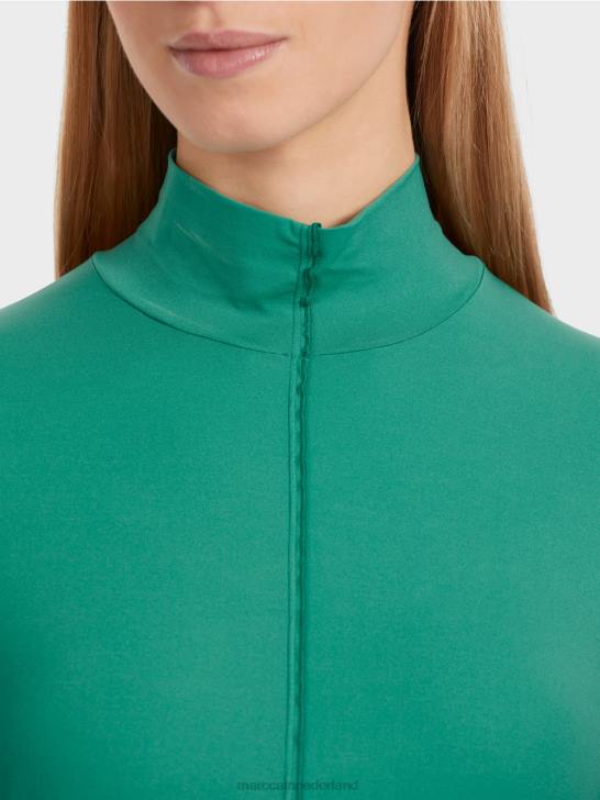 kleding glazuur 464J1237 shirt met lange mouwen en opstaande kraag Marc Cain