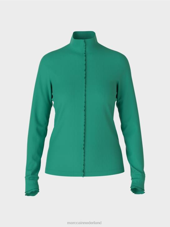 kleding glazuur 464J1237 shirt met lange mouwen en opstaande kraag Marc Cain