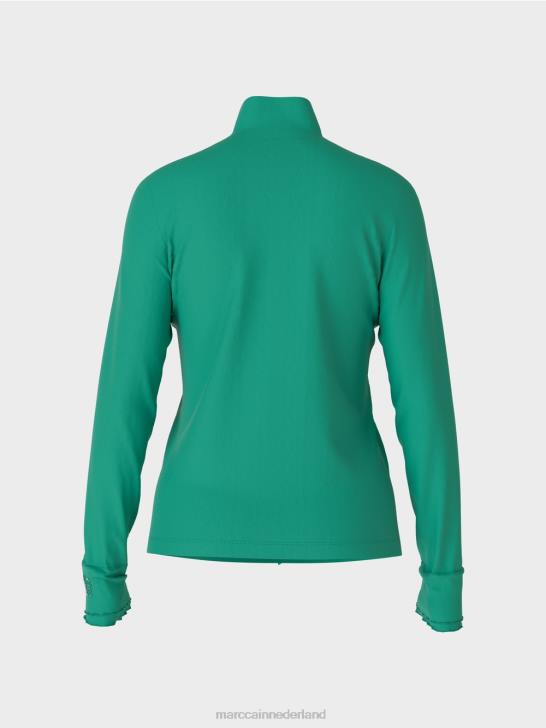 kleding glazuur 464J1237 shirt met lange mouwen en opstaande kraag Marc Cain