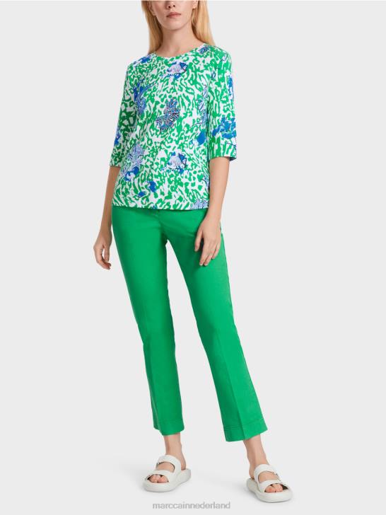 kleding helder basilicumblad 464J1363 bedrukt t-shirt Marc Cain