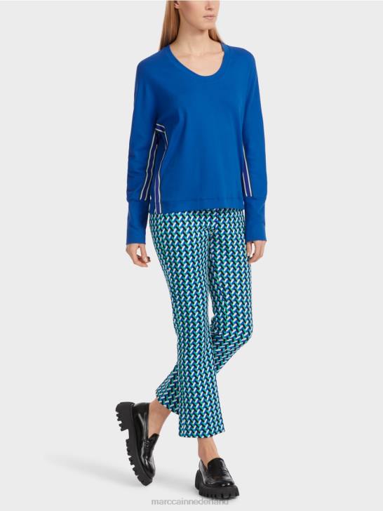 kleding helder koningsblauw 464J1239 kimono-vormig t-shirt Marc Cain