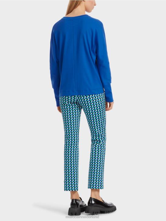 kleding helder koningsblauw 464J1239 kimono-vormig t-shirt Marc Cain