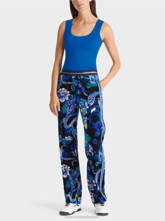 kleding helder koningsblauw 464J1243 mouwloze katoenen ribtop Marc Cain