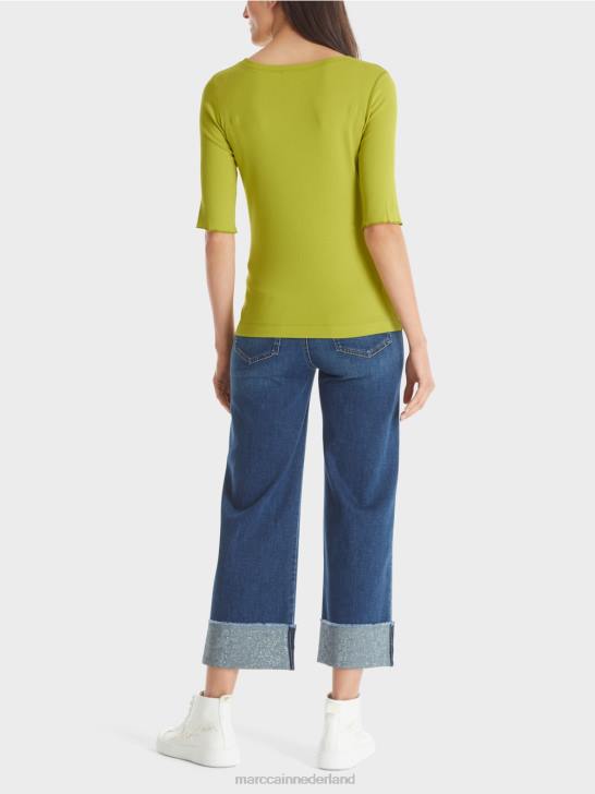 kleding helder olijfgroen 464J1328 t-shirt met lengte mouwen Marc Cain