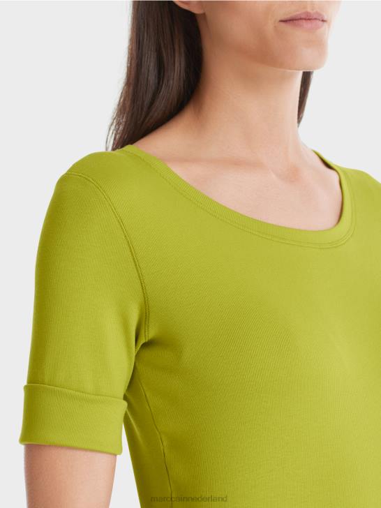 kleding helder olijfgroen 464J1328 t-shirt met lengte mouwen Marc Cain