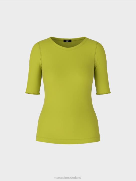 kleding helder olijfgroen 464J1328 t-shirt met lengte mouwen Marc Cain