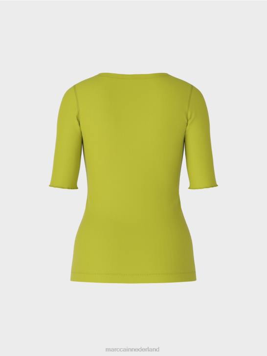 kleding helder olijfgroen 464J1328 t-shirt met lengte mouwen Marc Cain