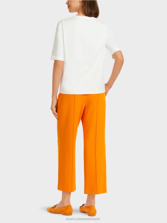 kleding helder oranje 464J1451 \"Samen heroverwegen\" katoenen T-shirt Marc Cain