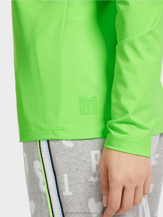 kleding helder schokkend groen 464J1309 nauwsluitend shirt met lange mouwen Marc Cain