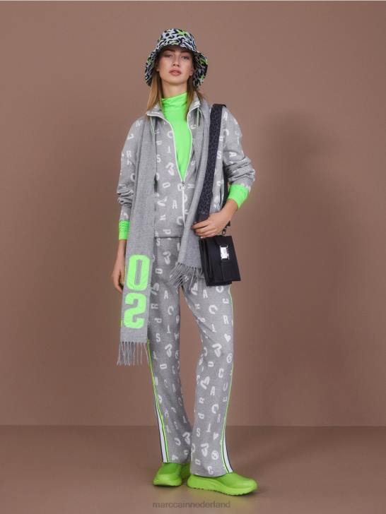 kleding helder schokkend groen 464J1309 nauwsluitend shirt met lange mouwen Marc Cain