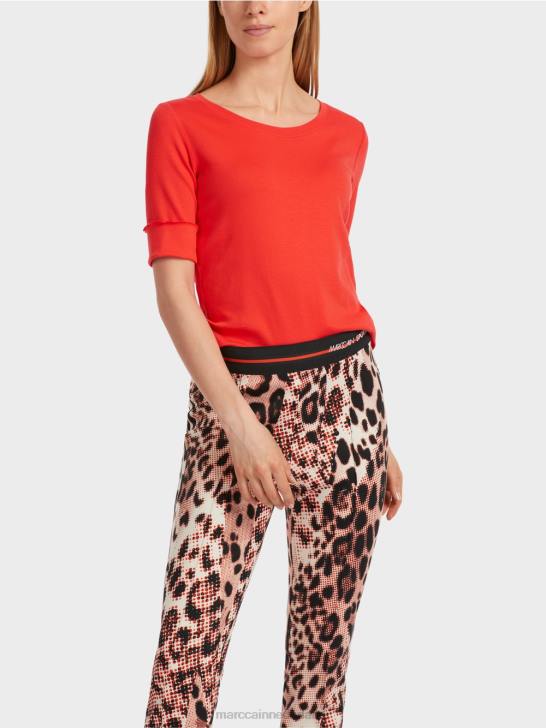 kleding kampari 464J1263 effen t-shirt met 3/4 mouwen Marc Cain