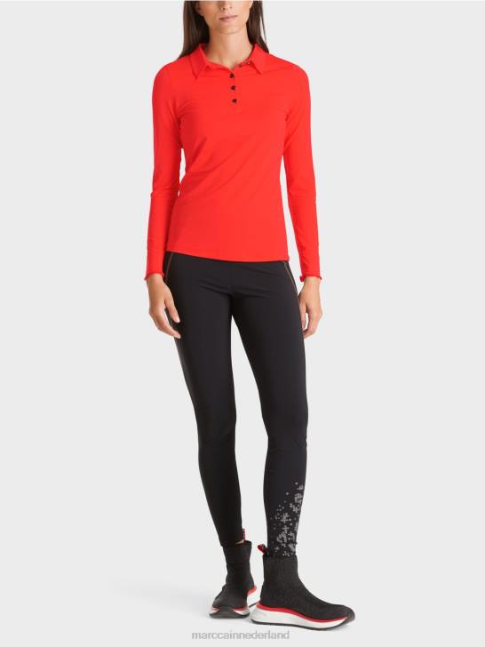 kleding kampari 464J1271 poloshirt van geribde jersey Marc Cain