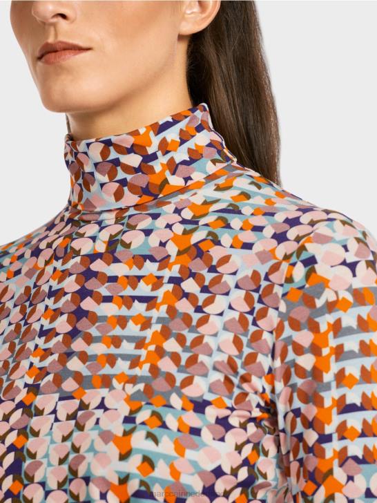 kleding koninklijk paars 464J1452 kleurrijk topje met lange mouwen Marc Cain