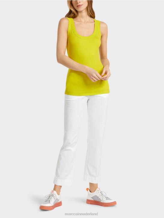 kleding lichte kalk 464J1387 tanktop met brede bandjes Marc Cain