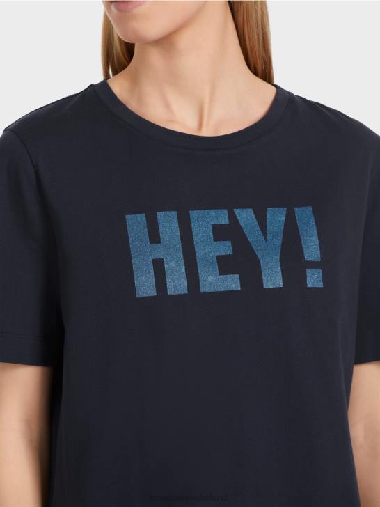 kleding middernacht blauw 464J1240 \"rethink Together\" t-shirt met glitters Marc Cain