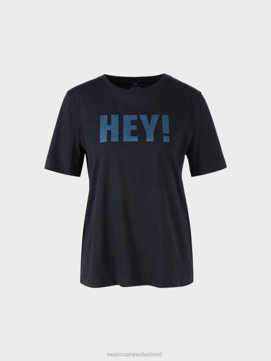 kleding middernacht blauw 464J1240 \"rethink Together\" t-shirt met glitters Marc Cain