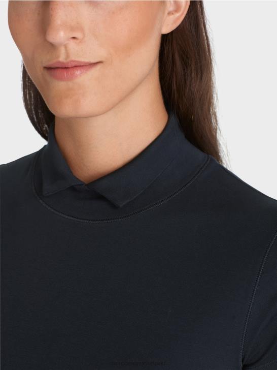 kleding middernacht blauw 464J1346 T-shirt met hoge hals Marc Cain