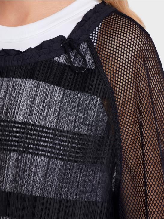 kleding middernacht blauw 464J1360 transparant t-shirt met lange mouwen Marc Cain