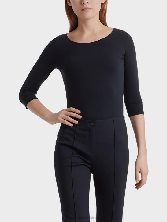 kleding middernacht blauw 464J1471 uiterst delicaat shirt met lange mouwen Marc Cain