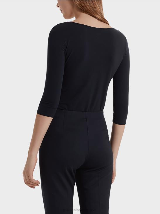 kleding middernacht blauw 464J1471 uiterst delicaat shirt met lange mouwen Marc Cain