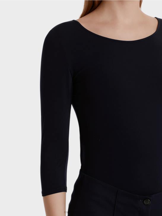 kleding middernacht blauw 464J1471 uiterst delicaat shirt met lange mouwen Marc Cain