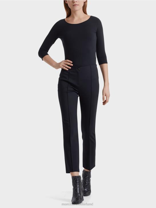 kleding middernacht blauw 464J1471 uiterst delicaat shirt met lange mouwen Marc Cain