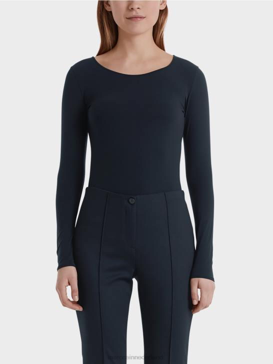 kleding middernacht blauw 464J1474 delicaat shirt met lange mouwen Marc Cain