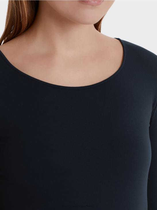 kleding middernacht blauw 464J1474 delicaat shirt met lange mouwen Marc Cain