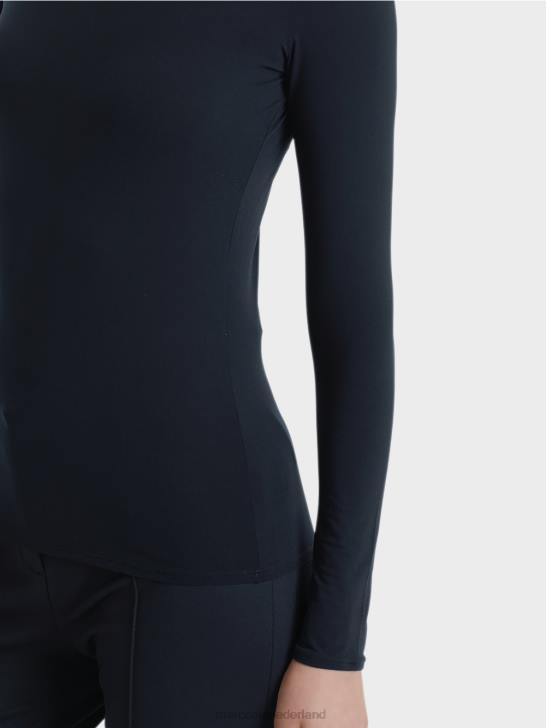 kleding middernacht blauw 464J1474 delicaat shirt met lange mouwen Marc Cain