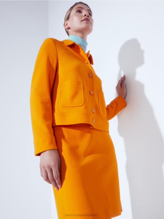 kleding sfeervol blauw 464J1453 effen topje met lange mouwen Marc Cain