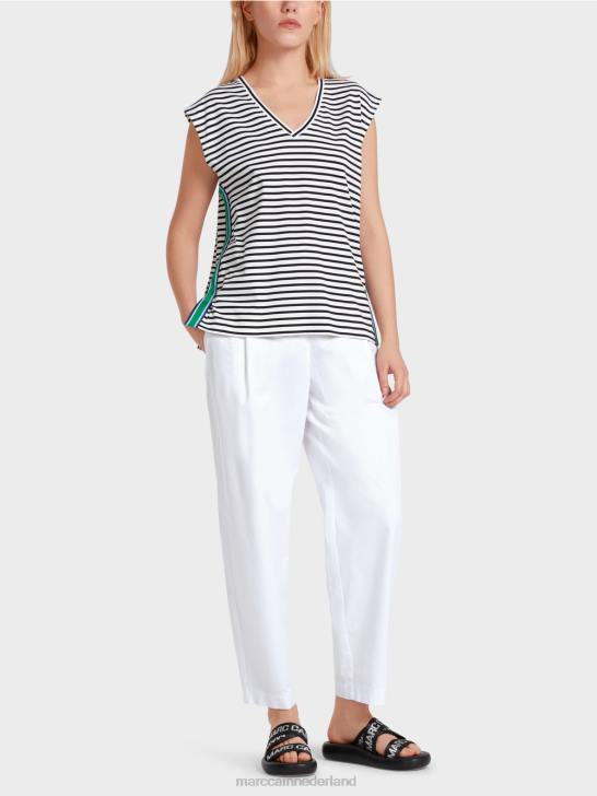 kleding streep 464J1357 casual gestreept overhemd Marc Cain