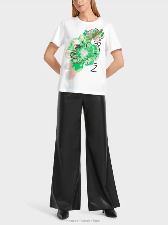 kleding wit 464J1245 glanzend "samen heroverwegen" t-shirt Marc Cain