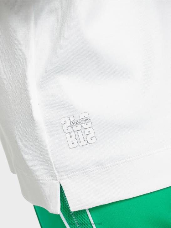 kleding wit 464J1361 luchtig t-shirt met mesh-inzet Marc Cain