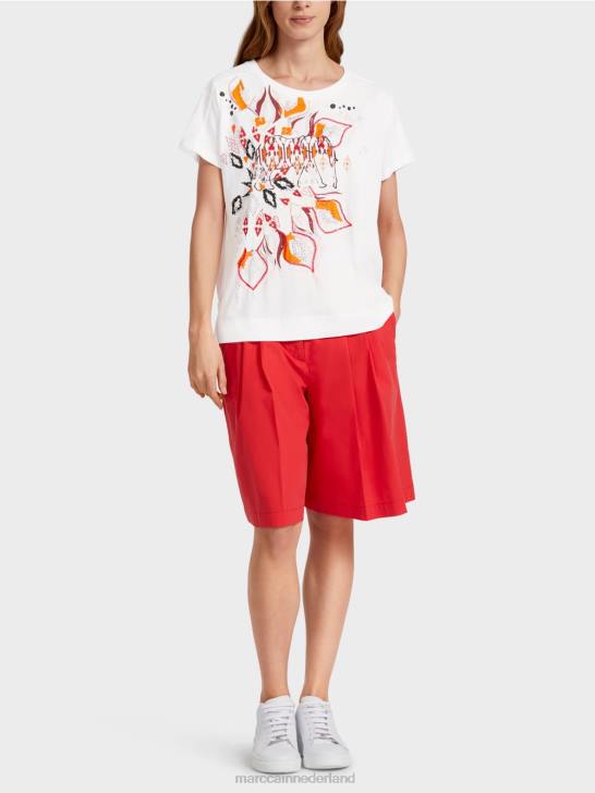 kleding wit 464J1373 T-shirt van gemengde materialen Marc Cain