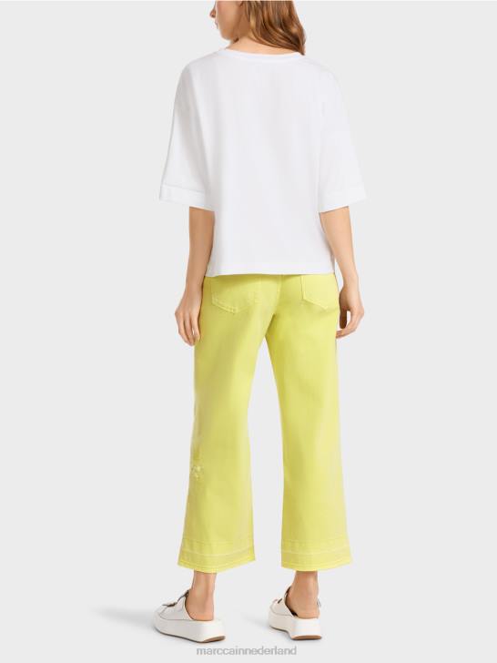 kleding wit 464J1383 t-shirt met applicaties en print Marc Cain