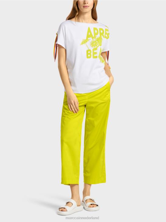 kleding wit 464J1384 t-shirt met statementprint Marc Cain