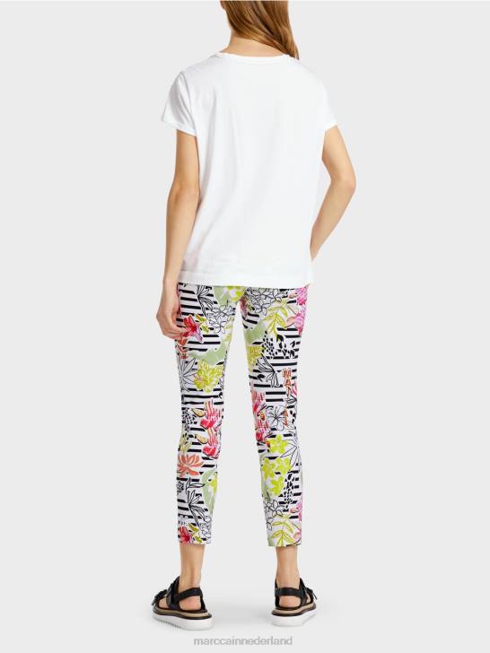 kleding wit 464J1385 t-shirt met mai tai-receptprint Marc Cain