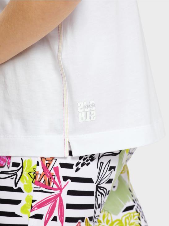 kleding wit 464J1385 t-shirt met mai tai-receptprint Marc Cain