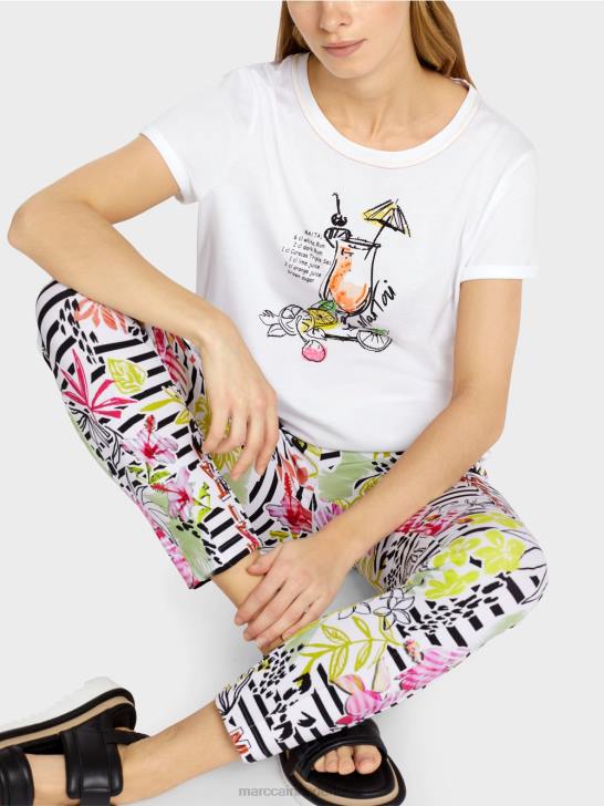 kleding wit 464J1385 t-shirt met mai tai-receptprint Marc Cain