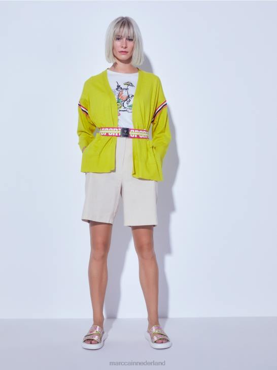 kleding wit 464J1385 t-shirt met mai tai-receptprint Marc Cain