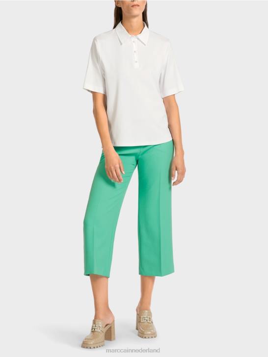 kleding wit 464J1422 poloshirt met vrouwelijke details Marc Cain