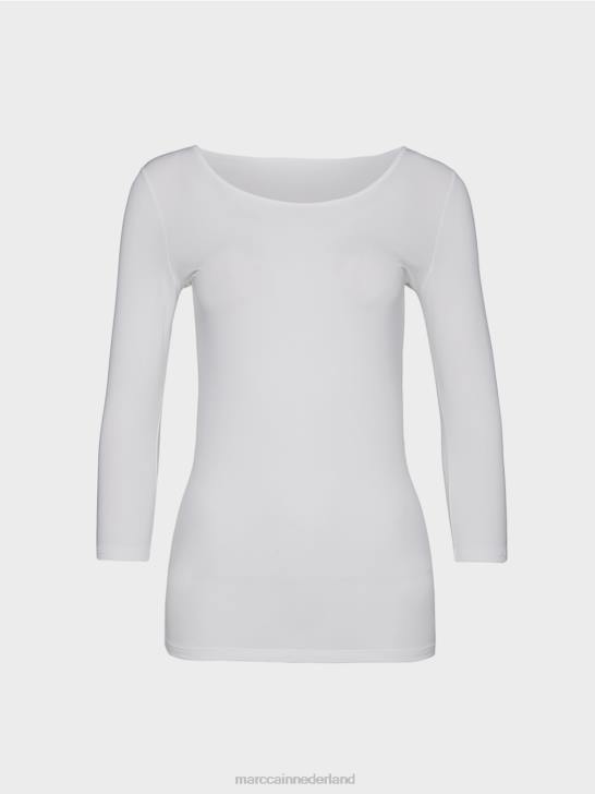 kleding wit 464J1481 uiterst delicaat shirt met lange mouwen Marc Cain