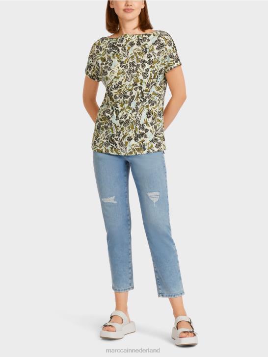 kleding zacht dakraam 464J1424 T-shirt met cropped kimonomouwen Marc Cain