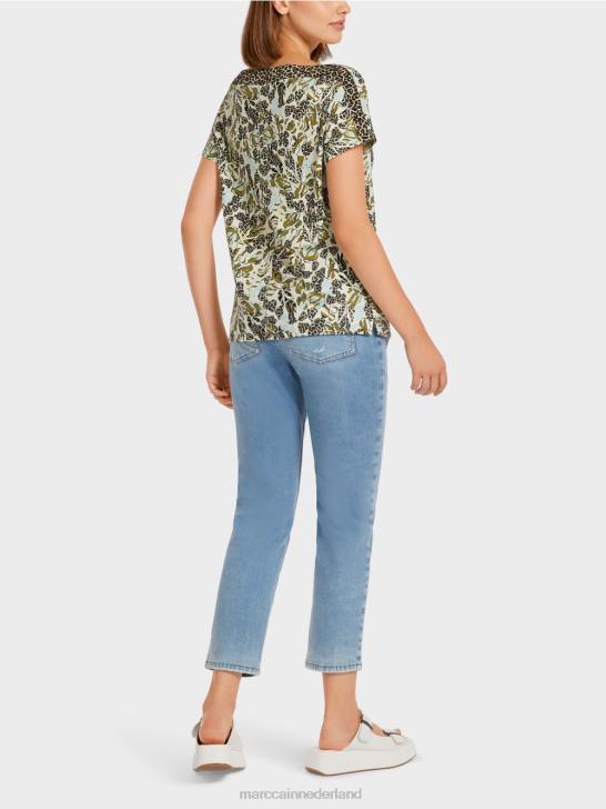 kleding zacht dakraam 464J1424 T-shirt met cropped kimonomouwen Marc Cain