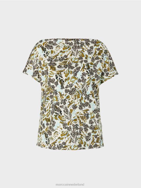 kleding zacht dakraam 464J1424 T-shirt met cropped kimonomouwen Marc Cain