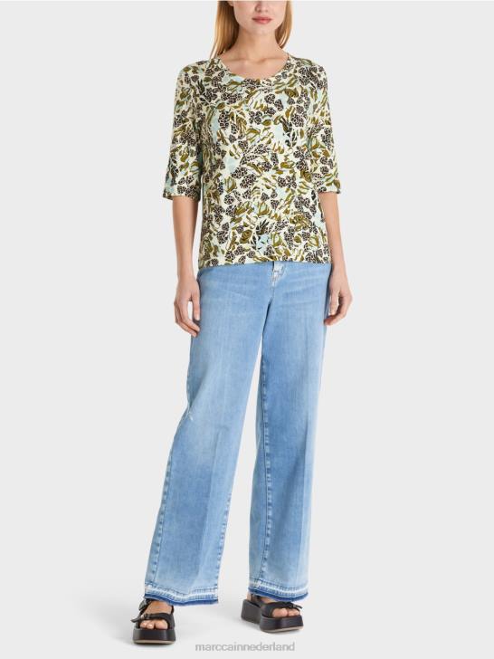 kleding zacht dakraam 464J1427 bedrukt overhemd Marc Cain