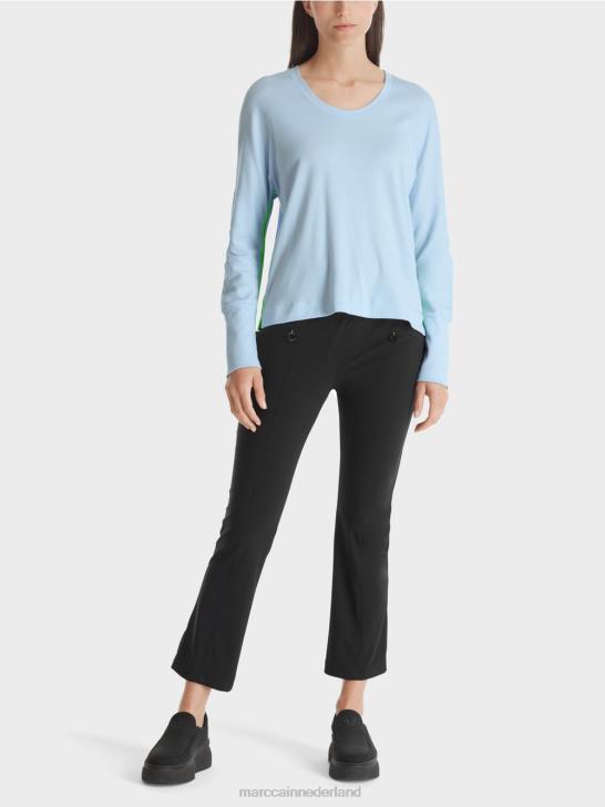 kleding zacht poederblauw 464J1299 kimono-vormig t-shirt Marc Cain