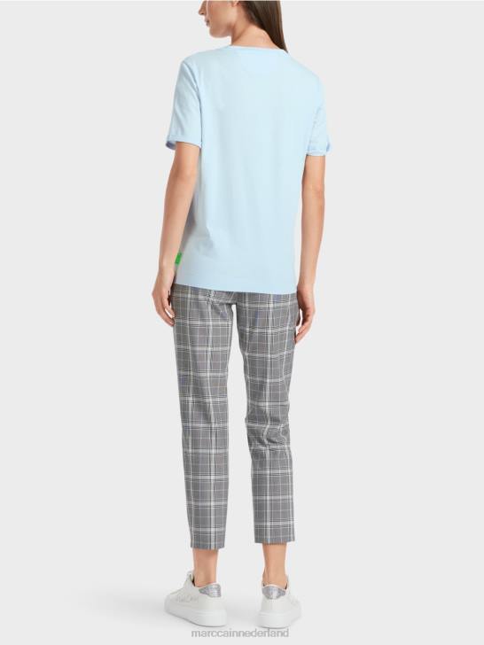 kleding zacht poederblauw 464J1303 \"rethink Together\" t-shirt met glitters Marc Cain