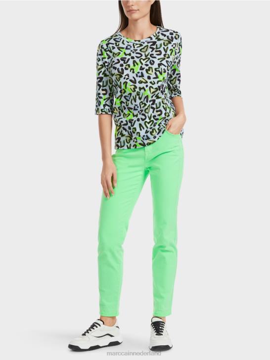 kleding zacht poederblauw 464J1308 T-shirt met all-over print Marc Cain